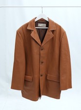 Vintage Bogard Leather Jacket Blazer 70s Tan Brown Size XL XXL 2XL
