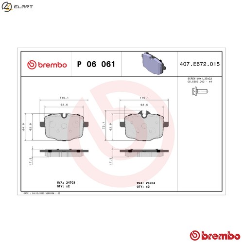 Brake pad set - set, disc