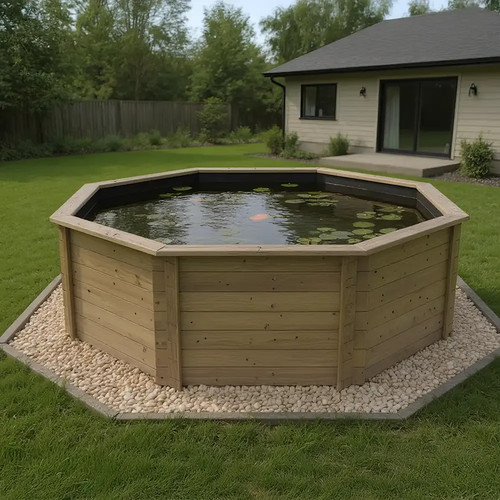 Wooden koi pond 10ft - pond,