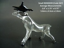 BEAUTIFUL Glass Animals Glass REINDEER DEER Glass Ornament Curio Glass Figurine