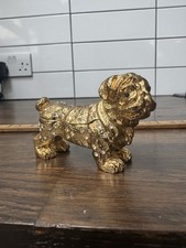 Ornate Gold Coloured Bulldog Dog Trinket Jewellery Box