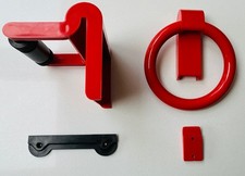 Retro Habitat Crayonne Toilet Roll Holder and Towel Ring Gloss Red