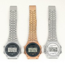 Job Lot of 3 Unbranded Stainless Steel Digital LCD Watches: Samples, New