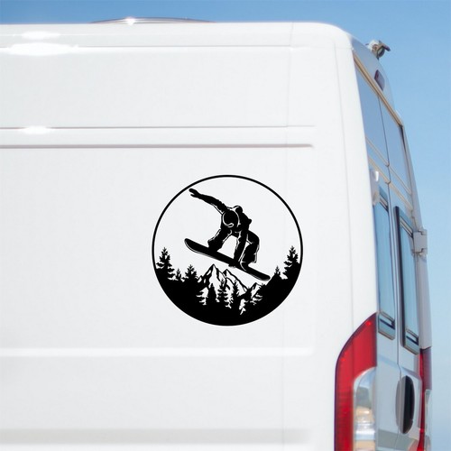 Snowboarding sticker car - sticker,