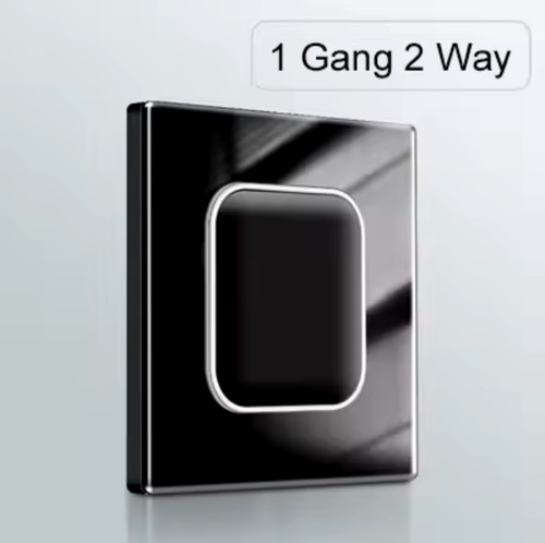 Modern black glass - black, button