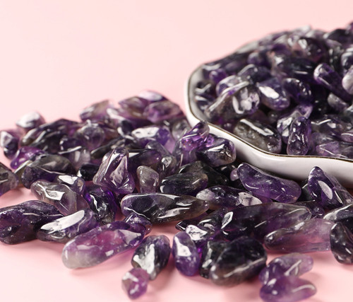 Amethyst crystal chips tumbled - chips,
