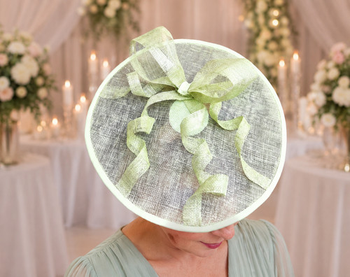 Handmade lime green sinamay - green,
