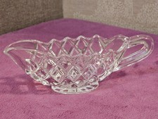 Small Vintage Pressed Clear Glass Sauce Boat