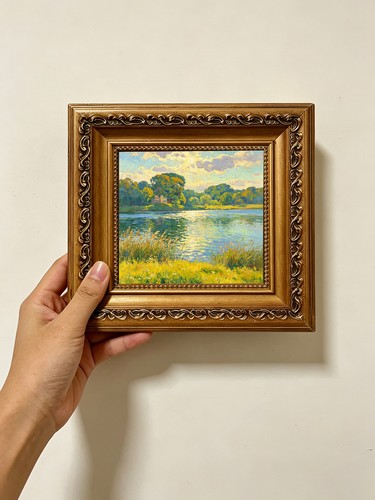 Sunlit riverside meadow - sunlit,