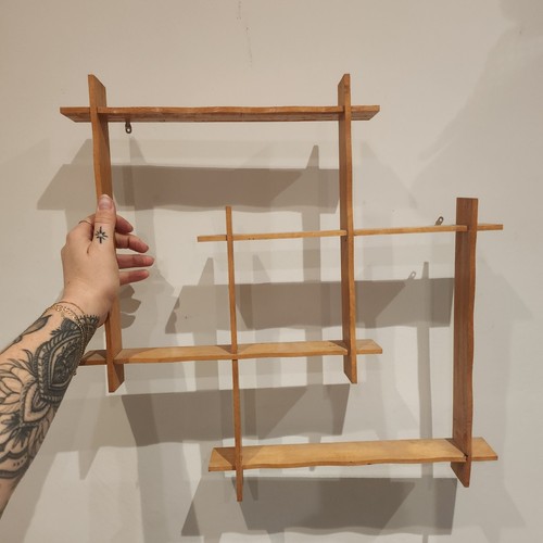 Vintage wooden whatnot shelf - wooden,