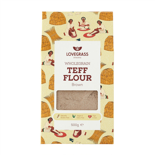 Brown teff flour - brown,