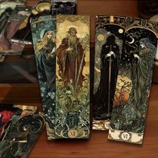Set of 10 Bookmarks Dark Magic Witch Wizard Gothic Paper Card Bookmark 15 cm