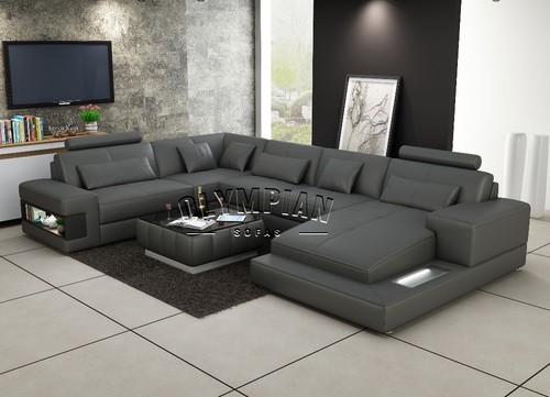 Modern large leather sofa - large,