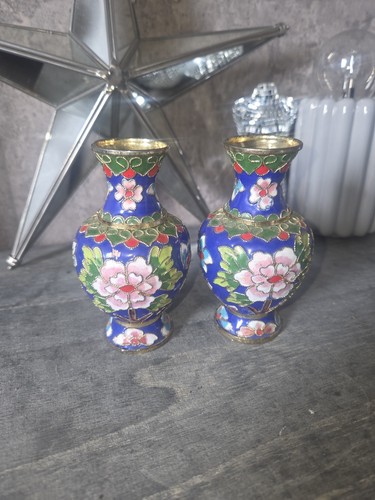 Vintage enamel gold blue - vintage,