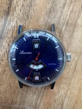 Vintage Lucerne Digital Jump Hour Watch, Excellent Condition, Amazing Blue Dial.