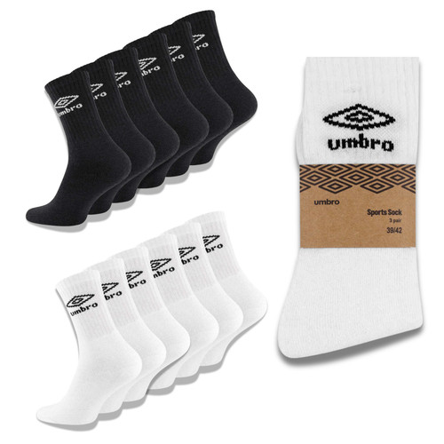 Umbro white black sport socks - white,
