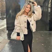 ZARA FAUX FUR JACKET WITH
