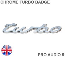 Turbo Chrome Italic Car Badge