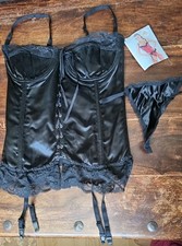 Black Satin & Lace Basque