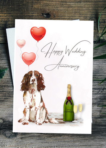 Dog wedding anniversary card - wedding,