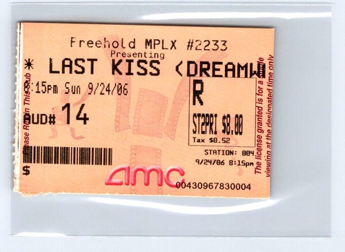 The last kiss movie ticket - movie,
