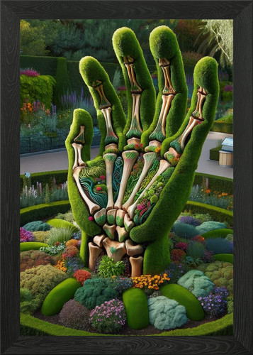 Hand topiary framed - framed, wall