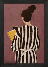 Woman in Striped Robe Framed