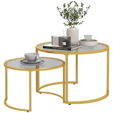 Round Nest of 2 Tables Gold