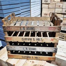 CHITTING VEGETABLE TRAYS - Vintage Antique Rustic Wood Farm Tray Apple Crate