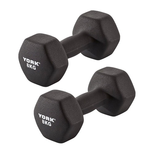 York neoprene hex dumbbells - york,