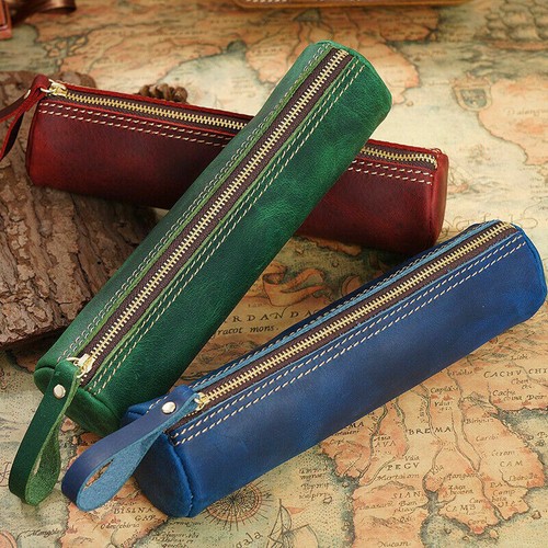 Genuine leather pen pouch - genuine,