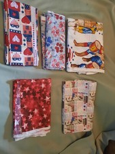 Patriotic Fabric Scraps Lot of