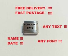 charm Personalised, date, name, fit for nomination bracelet style, 