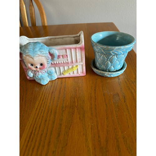 Vintage ceramic baby cradle - vintage,