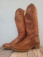 Wrangler Ladies Tan Leather Embroidered Cowbouy Boots UK Size 5 / US Size 7Med