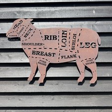 Large LAMB Sign Rustic Metal