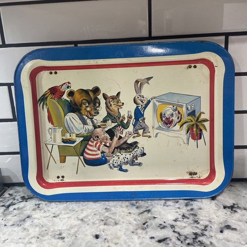 1950 vintage metal tray - 1950's,