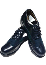GHILLIE BROGUES BLACK REXINE