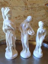 3 Alabaster Figurines. 9" - 12" Tall.