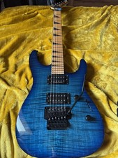 Jackson DK2M Dinky. Transparent Blue Flame, Maple Fretboard. Made In Japan 