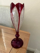 19th Century Bohemian Glass Tulip Vase in good condition.