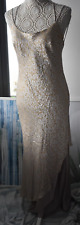 Rare Bern Shaw Silk/Velvet Devore Long Bias Cut Backless Dress Size 14 Worn Once