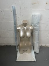 Female Torso Mannequin Sandstone Pearl Sprayed Torso Hands, Missing Pole