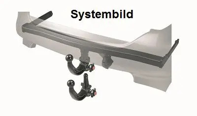 Towbar with detachable ball