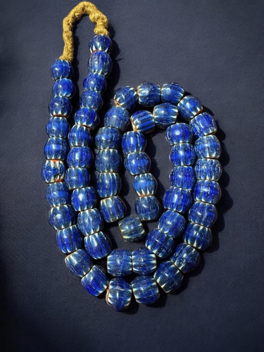Vintage blue chevron glass