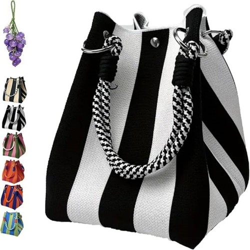 Striped knit bucket - striped,