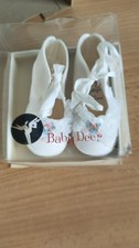 Vintage baby deer christening booties shoes 1970s size 1