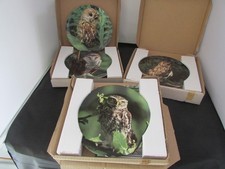 Set Of 4 Wedgwood Bradford Exchange "Keepers of the Night Watch" Owl Plates 