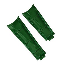 Quality Curved End Genuine Leather Watch Band Strap 20mm for Rolex Submariner