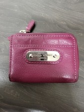 Edna Ronay Leather Purse Small Pink Zip Up